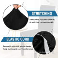 Conjunto de capas para cadeiras de tecido para cadeiras de têxteis domésticos para interior preto sarja extensível